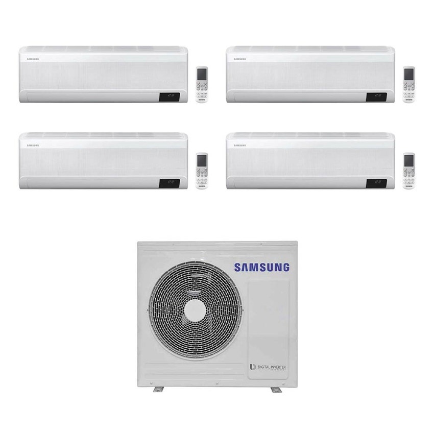 Immagine di Samsung WINDFREE ELITE R32 Climatizzatore a parete quadri split inverter Wi-Fi bianco | unità esterna 8 kW unità interne 7000+9000+9000+12000 BTU AJ080TXJ4KG/EU+AR[20|25|25|35]TXCAAWKNEU