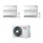 Toshiba Console R32 Climatizzatore a pavimento dual split inverter bianco | unità esterna 4 kW unità interne 10000+13000 BTU RAS-2M14U2AVG-E+RAS-B[25|35]J2FVG-E