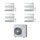 Toshiba Console R32 Climatizzatore a pavimento quadri split inverter bianco | unità esterna 8 kW unità interne 10000+10000+13000+18000 BTU RAS-4M27U2AVG-E+RAS-B[25|25|35|50]J2FVG-E