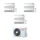 Toshiba Console R32 Climatizzatore a pavimento trial split inverter bianco | unità esterna 5.2 kW unità interne 10000+10000+10000 BTU RAS-3M18U2AVG-E+RAS-B[25|25|25]J2FVG-E