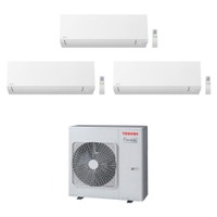 Immagine di Toshiba SHORAI EDGE R32 Climatizzatore a parete trial split inverter Wi-Fi bianco | unità esterna 7.5 kW unità interne 5000+5000+7000 BTU RAS-3M26U2AVG-E+RAS-B20N4KVSG-E+RAS-M[18|18]