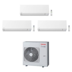 Immagine di Toshiba SHORAI EDGE R32 Climatizzatore a parete trial split inverter Wi-Fi bianco | unità esterna 7.5 kW unità interne 12000+12000+12000 BTU RAS-3M26U2AVG-E+RAS-B[35|35|35]N4KVSG-E