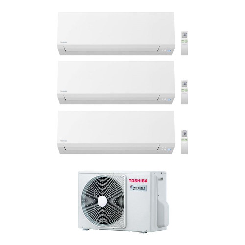 Immagine di Toshiba SHORAI EDGE R32 Climatizzatore a parete trial split inverter Wi-Fi bianco | unità esterna 5.2 kW unità interne 7000+7000+12000 BTU RAS-3M18U2AVG-E+RAS-B[20|20|35]N4KVSG-E