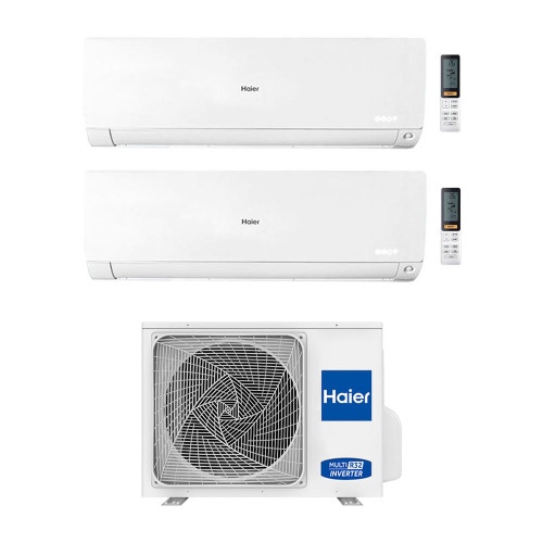 Immagine di Haier FLEXIS R32 Climatizzatore a parete dual split inverter Wi-Fi, bianco | unità esterna 5 kW unità interne 9000+9000 BTU 2U50S2SM1FA+2xAS25S2SF1FA-MW