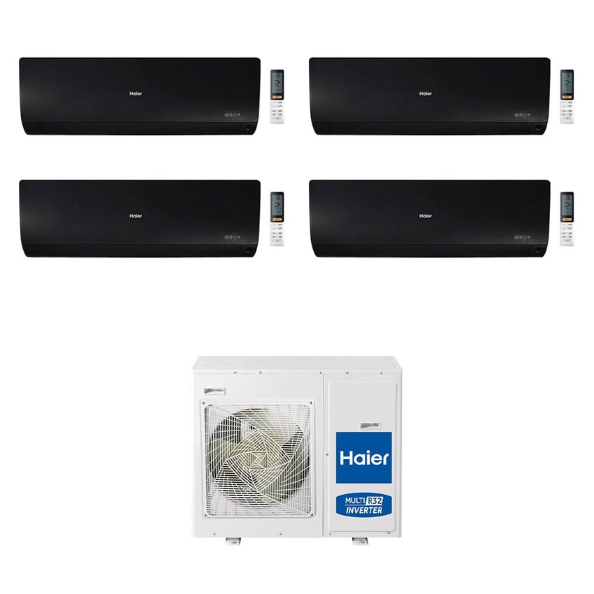 Immagine di Haier FLEXIS R32 Climatizzatore a parete quadri split inverter Wi-Fi, nero | unità esterna 7.5 kW unità interne 7000+7000+7000+18000 BTU 4U75S2SR2FA+3xAS20S2SF1FA-MB+AS50S2SF1FA-MB