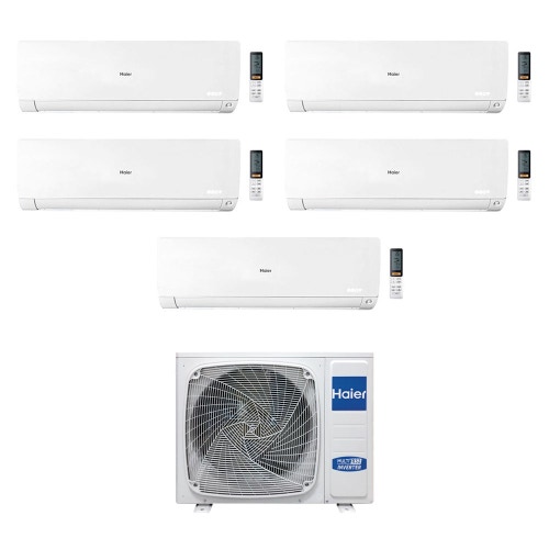 Immagine di Haier FLEXIS R32 Climatizzatore a parete penta split inverter Wi-Fi, bianco | unità esterna 10 kW unità interne 7000+7000+7000+7000+7000 BTU 5U105S2SS2FA+5xAS20S2SF1FA-MW