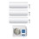 Immagine di Haier IES R32 Climatizzatore a parete trial split inverter bianco | unità esterna 5.5 kW unità interne 7000+9000+9000 BTU 3U55S2SR2FA+AS[20|25|25]S2SF2FA-1