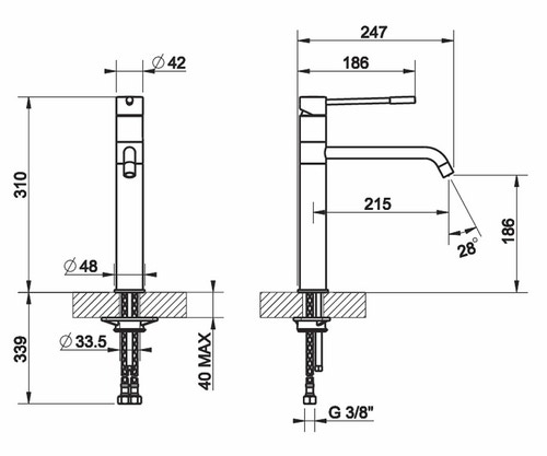 Immagine di Gessi OXYGENE CUCINA H.T. miscelatore monocomando con canna girevole per lavello finitura cromo 13173#031