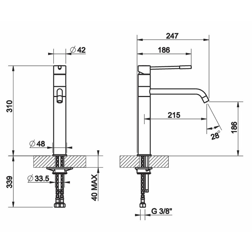Immagine di Gessi OXYGENE CUCINA H.T. miscelatore monocomando con canna girevole per lavello finitura cromo 13173#031