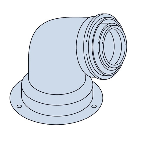 Immagine di Bosch FC-CA60-87 adattatore partenza curva 87°; Ø 60/100 mm; PP/Met bianco; con prese di analisi combustione 7738112535