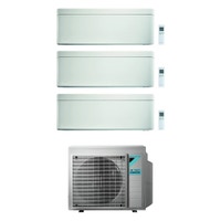 Immagine di Daikin STYLISH R32 Climatizzatore a parete trial split inverter Wi-Fi bianco | unità esterna 6.8 kW unità interne 9000+9000+12000 BTU 3MXM68N+2xFTXA25AW+FTXA35AW