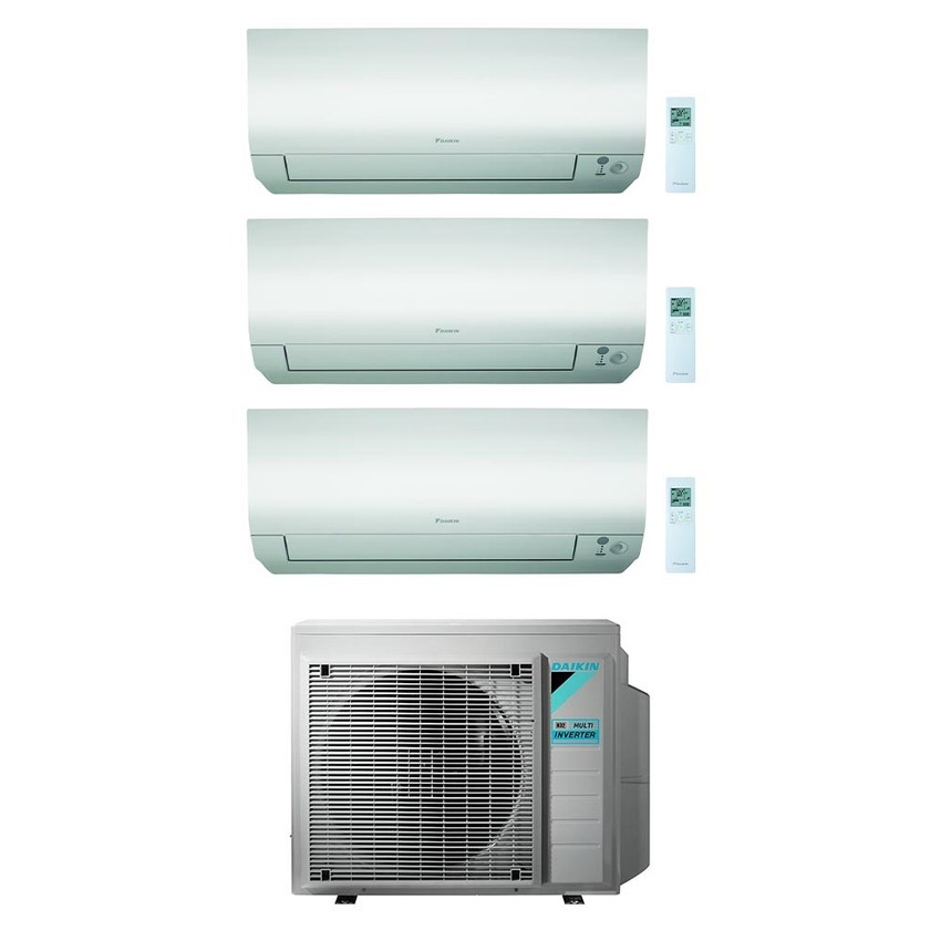 Immagine di Daikin PERFERA FTXM-N R32 Climatizzatore a parete trial split inverter Wi-Fi bianco | unità esterna 4 kW unità interne 5000+5000+5000 BTU 3MXM40N+3xCTXM15N