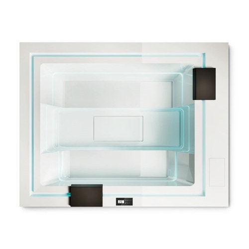 Immagine di Treesse GHOST ZEN ACTIVE minipiscina rettangolare L.300 P.235 H.85 cm, con idromassaggio 40 jet Ghost System e comando touch V2032BN