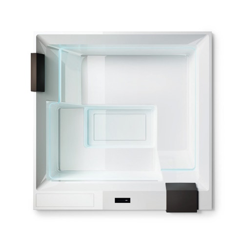 Immagine di Treesse GHOST WAVE minipiscina quadrata L.235 H.98 cm, con idromassaggio Ghost System e comando touch V252GBN
