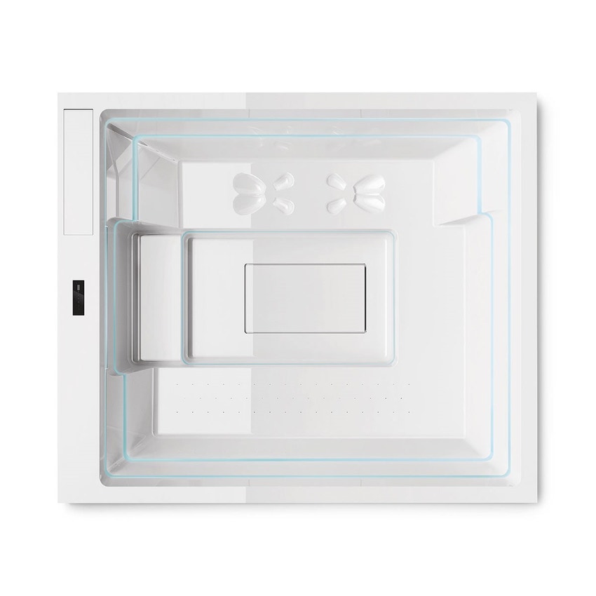 Immagine di Treesse GHOST MUSE minipiscina rettangolare L.280 P.235 H.98 cm, con idromassaggio Ghost System e comando touch V212GBN