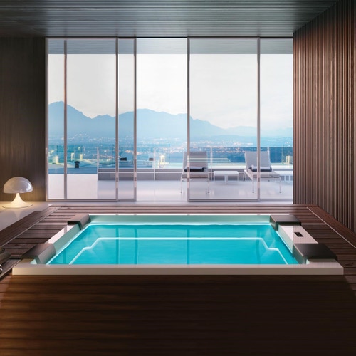 Immagine di Treesse GHOST MUSE minipiscina rettangolare L.280 P.235 H.98 cm, con idromassaggio Ghost System e comando touch V212GBN