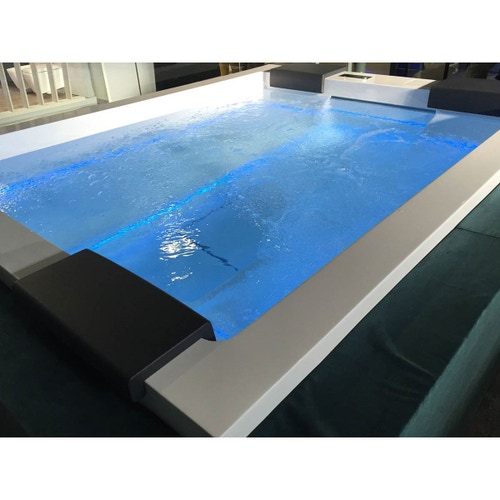 Immagine di Treesse GHOST MAYA minipiscina rettangolare L.260 P.205 H.95 cm, con idromassaggio Ghost System e comando touch V232GBN