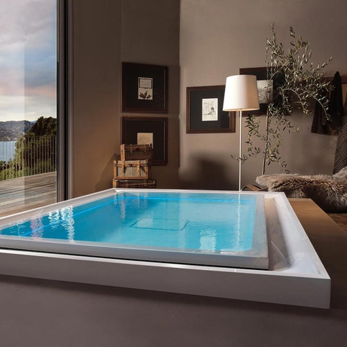 Immagine di Treesse GHOST FUSION SPA 230 minipiscina rettangolare L.230 P.180 H.67 cm, con idromassaggio Ghost System e comando touch V863EBN