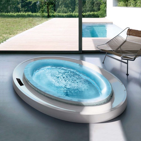 Immagine di Treesse GHOST FUSION SPA 231 minipiscina ovale L.230 P.150 H.67 cm, con idromassaggio Ghost System e comando touch V864EBN