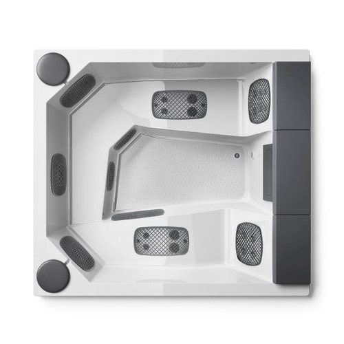 Immagine di Treesse POOL QUARZ 212 Minipiscina rettangolare 212 x 190 cm con 28 getti idromassaggio con impianto digitale e sistema di ricircolo automatico PQ2121BNNEGR