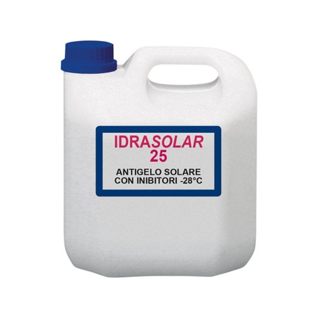 Immagine di Foridra IDRASOLAR 25 antigelo premiscelato atossico per protezione impianti solari -28°C, tanica da 5 kg I.25T5