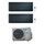 Daikin STYLISH R32 Climatizzatore a parete dual split inverter Wi-Fi blackwood | unità esterna 5 kW unità interne 12000+15000 BTU 2MXM50M9+FTXA[35|42]BT
