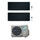 Daikin STYLISH R32 Climatizzatore a parete dual split inverter Wi-Fi nero | unità esterna 5 kW unità interne 5000+7000 BTU 2MXM50M9+CTXA[15]BB+FTXA[20]BB