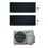 Immagine di Daikin STYLISH R32 Climatizzatore a parete dual split inverter Wi-Fi nero | unità esterna 5 kW unità interne 12000+15000 BTU 2MXM50M9+FTXA[35|42]BB
