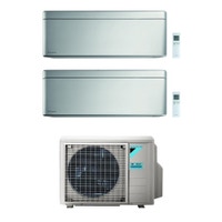 Immagine di Daikin STYLISH R32 Climatizzatore a parete dual split inverter Wi-Fi silver | unità esterna 5 kW unità interne 12000+12000 BTU 2MXM50M9+FTXA[35|35]BS