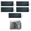 Immagine di Daikin STYLISH R32 Climatizzatore a parete penta split inverter Wi-Fi blackwood | unità esterna 7.8 kW unità interne 7000+7000+7000+12000+18000 BTU 5MXM90N+FTXA[20|20|20|35|50]BT
