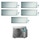 Daikin STYLISH R32 Climatizzatore a parete penta split inverter Wi-Fi silver | unità esterna 7.8 kW unità interne 5000+7000+12000+12000+18000 BTU 5MXM90N+CTXA[15]BS+FTXA[20|35|35|50]BS