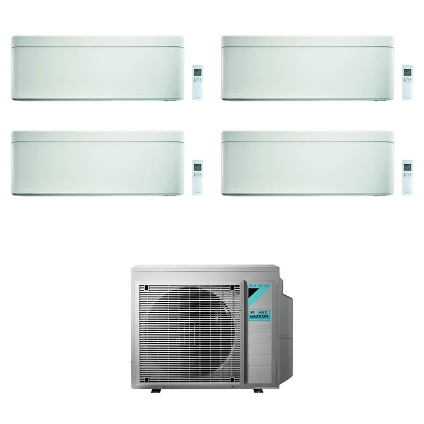 Immagine di Daikin STYLISH R32 Climatizzatore a parete quadri split inverter Wi-Fi bianco | unità esterna 7.4 kW unità interne 7000+9000+12000+15000 BTU 4MXM80N+FTXA[20|25|35|42]AW