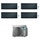 Daikin STYLISH R32 Climatizzatore a parete quadri split inverter Wi-Fi blackwood | unità esterna 7.4 kW unità interne 7000+9000+15000+15000 BTU 4MXM80N+FTXA[20|25|42|42]BT