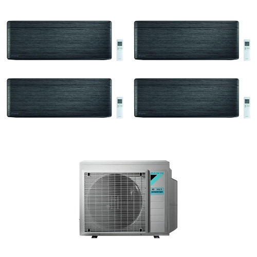 Immagine di Daikin STYLISH R32 Climatizzatore a parete quadri split inverter Wi-Fi blackwood | unità esterna 6.8 kW unità interne 5000+7000+7000+12000 BTU 4MXM68N+CTXA[15]BT+FTXA[20|20|35]BT