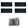 Daikin STYLISH R32 Climatizzatore a parete quadri split inverter Wi-Fi nero | unità esterna 6.8 kW unità interne 7000+7000+7000+18000 BTU 4MXM68N+FTXA[20|20|20|50]BB