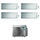 Daikin STYLISH R32 Climatizzatore a parete quadri split inverter Wi-Fi silver | unità esterna 7.4 kW unità interne 7000+7000+7000+15000 BTU 4MXM80N+FTXA[20|20|20|42]BS