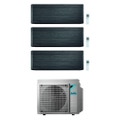 Immagine di Daikin STYLISH R32 Climatizzatore a parete trial split inverter Wi-Fi blackwood | unità esterna 6.8 kW unità interne 7000+7000+15000 BTU 3MXM68N+FTXA[20|20|42]BT