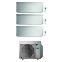 Immagine di Daikin STYLISH R32 Climatizzatore a parete trial split inverter Wi-Fi silver | unità esterna 5 kW unità interne 5000+7000+15000 BTU 3MXM52N+CTXA[15]BS+FTXA[20|42]BS