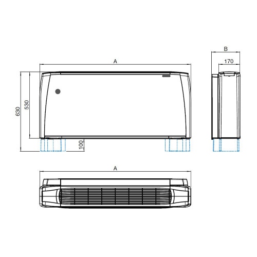 Immagine di Sabiana Carisma CRC 13+1 MV Ventilconvettore centrifugo con motore elettrico asincrono a due batterie, mobile verticale 3 ranghi+1 0066061