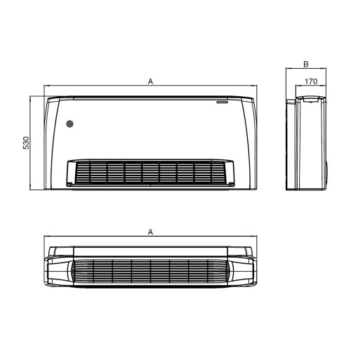 Immagine di Sabiana Carisma CRC-ECM 44+1 MO-MVB Ventilconvettore centrifugo con motore brushless e scheda Inverter a due batterie, mobile orizzontale verticale basso 4 ranghi+1 0066334