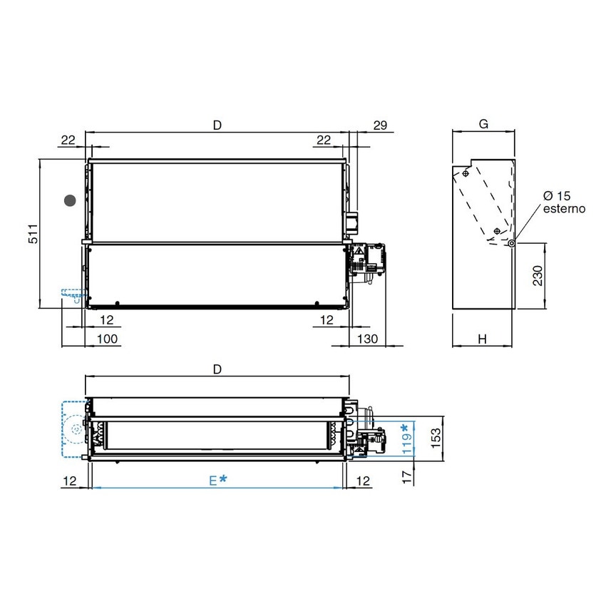 Immagine di Sabiana Carisma CRT-ECM 13+1 IV-IO Ventilconvettore tangenziale con motore brushless e scheda Inverter a due batterie, incasso verticale orizzontale 3 ranghi+1 0067291
