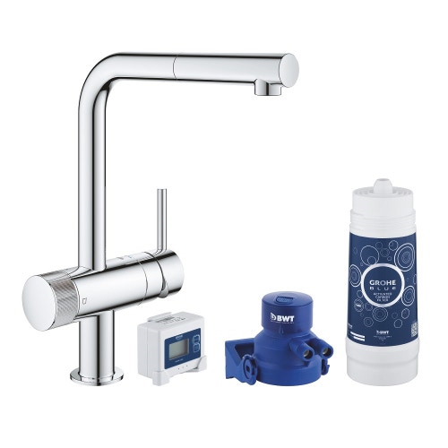 Immagine di Grohe BLUE PURE MINTA miscelatore monocomando per lavello con sistema filtrante dell’acqua finitura cromo lucido 30382000