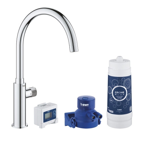Immagine di Grohe BLUE PURE MONO miscelatore monocomando per lavello con sistema filtrante dell’acqua finitura cromo lucido 30387000