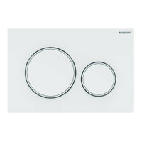 Immagine di Geberit SIGMA20 placca di comando doppio tasto, placca e tasti colore bianco, anelli design colore bianco finitura opaco 115.882.11.1
