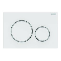 Immagine di Geberit SIGMA20 placca di comando doppio tasto, placca e tasti colore bianco, anelli design colore bianco finitura opaco 115.882.11.1