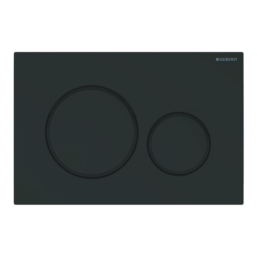 Immagine di Geberit SIGMA20 placca di comando doppio tasto, placca e tasti colore nero finitura opaco, anelli design colore nero 115.882.16.1