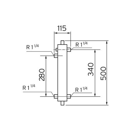 Immagine di Vaillant Collettore di bilanciamento WH 40 con isolamento, sonda di temperatura, disaeratore e rubinetto di scarico 306720