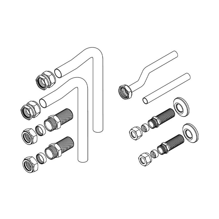 Immagine di Vaillant Set tubi e raccordi per riscaldamento e ACS, per nuova e vecchia dima con collegamenti a muro 0020192178