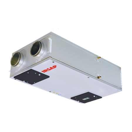 Immagine di Irsap IRSAIR H 150 controllo S unità di ventilazione a doppio flusso con recupero di calore con controllo remoto, posizionamento orizzontale URED015HRS000