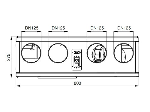 Immagine di Irsap IRSAIR H 150 controllo E unità di ventilazione a doppio flusso con recupero di calore con controllo remoto Touch Screen, posizionamento orizzontale URED015HRE000